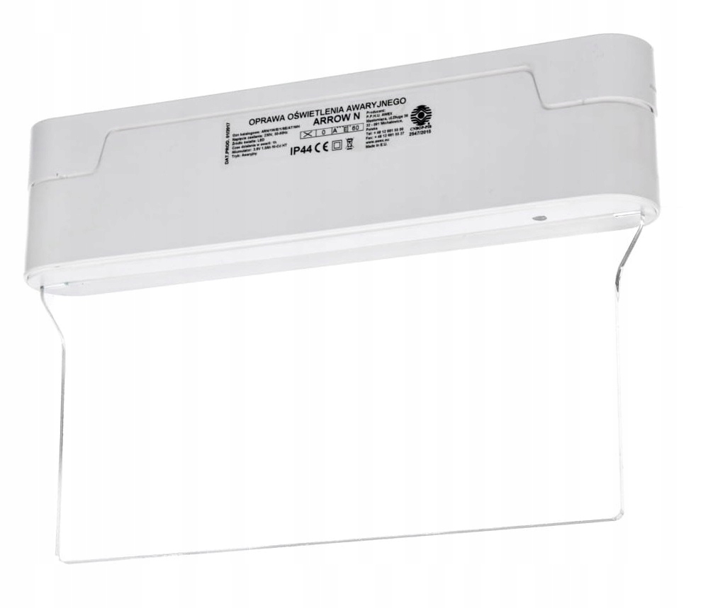  /><h2>☀️Oprawa dwustronna kierunkowa awaryjna Eco ARROW N z autotestem</h2><p><b>Dane techniczne</b></p><p>✅Stopień ochrony (IP):&nbsp;<b>IP40</b></p><p>✅Sposób montażu:&nbsp;<b>Sufitowy</b></p><p>✅Oprawka:&nbsp;<b>Inne</b></p><p>✅Źródło światła:&nbsp;<b>LED</b></p><p>✅Materiał obudowy:&nbsp;<b>Tworzywo sztuczne</b></p><p>✅Kolor obudowy:&nbsp;<b>Biały</b></p><p>✅Zasilanie:&nbsp;<b>Własna bateria</b></p><p>✅Klasa ochronności:&nbsp;<b>II</b></p><p>✅Zawiera źródło światła: <b>tak</b></p><p>✅Rodzaj obwodu:&nbsp;<b>Inne</b></p><p>✅Układ połączeń:&nbsp;<b>Jednozadaniowa</b></p><p>✅Kuloodporny: <b>nie</b></p><p>✅Rodzaj wskaźnika:&nbsp;<b>Dwustronna</b></p><p>✅Do rodzaju oznakowania:&nbsp;<b>Płytka z pleksiglasu</b></p><p>✅Wyposażenie monitorujące:<b>&nbsp;Automatyczny test samoczynny</b></p><p>✅Przystosowany do sterowania zdalnego: <b>nie</b></p><p>✅Napięcie znamionowe od/do [V] od:&nbsp;<b>220</b></p><p>✅Napięcie znamionowe od/do [V] do:&nbsp;<b>240</b></p><p>✅Odległość czytelności [m]:<b> 25</b></p><p>✅Moc źródła światła [W]:&nbsp;<b>1</b></p><p>✅Znamionowy czas pracy [h]:&nbsp;<b>1</b></p><p><b>Wymiary</b></p><ul><li>Długość [m]: <b>206</b></li><li>Szerokość [mm]: <b>299</b></li><li>Długość [mm]: <b>206</b></li><li>Wysokość/głębokość [mm]: <b>43</b></li></ul><img src=