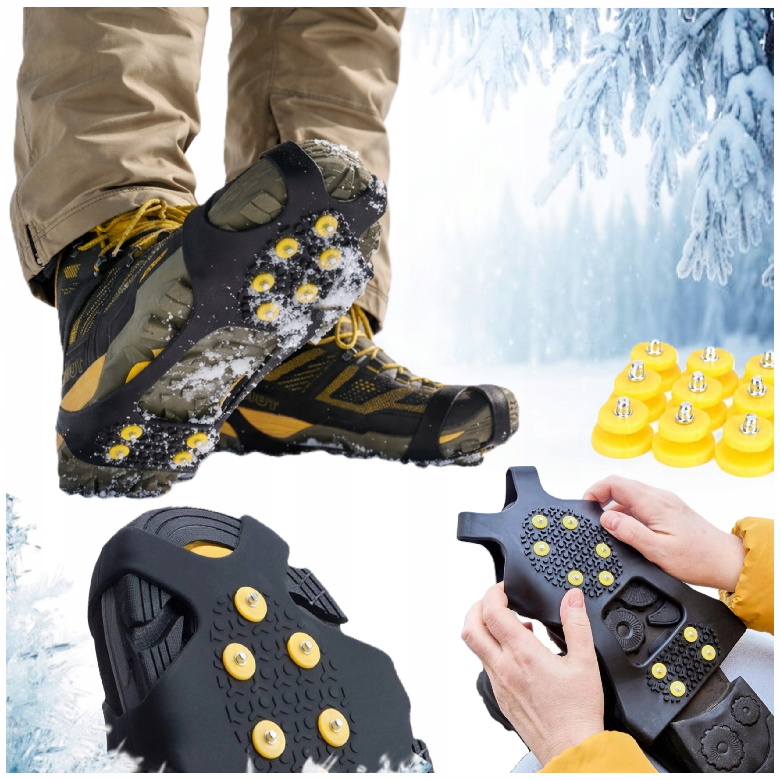 Raczki Turystyczne Na Buty 39-44 nakładki z kolcami na śnieg lód 10 Kolców