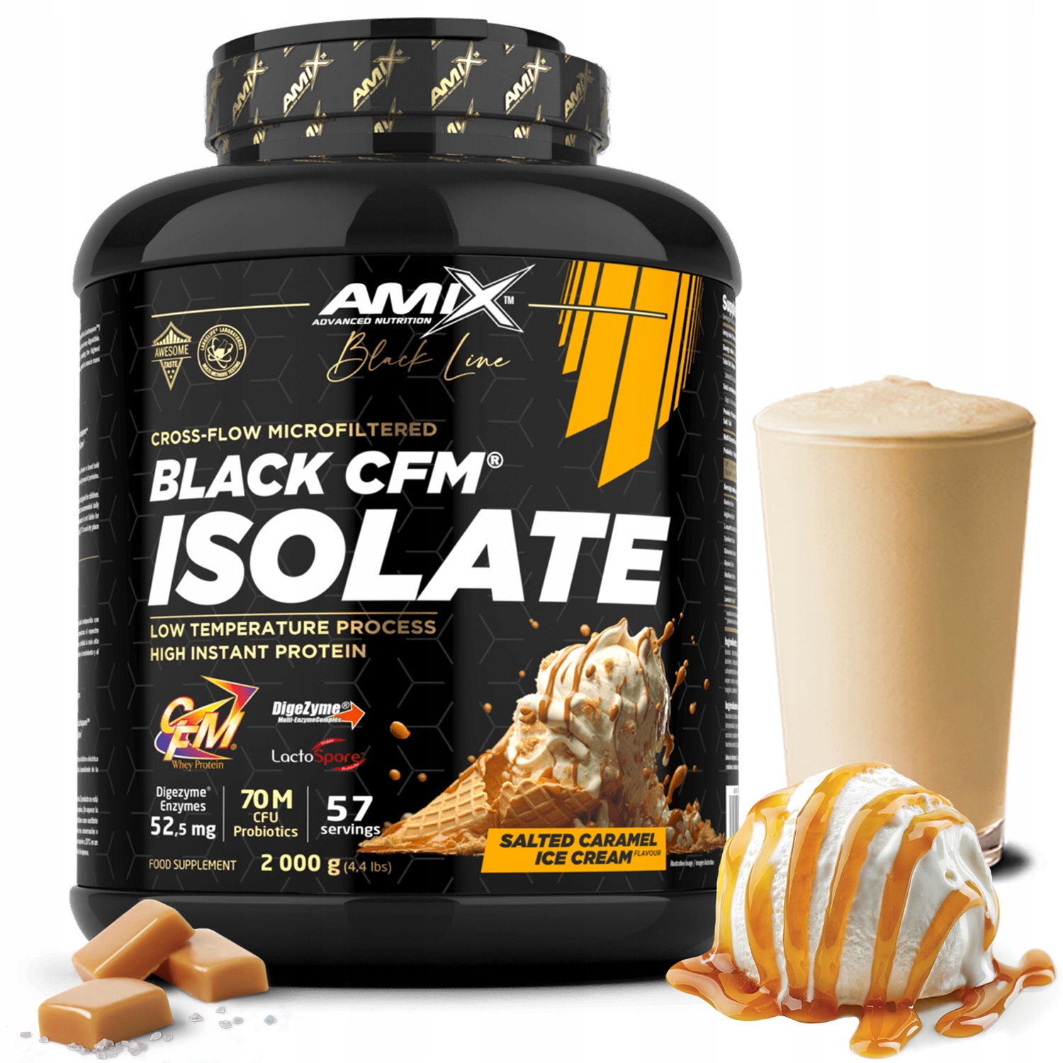 Proteinový izolát 2 kg zmrzlina slaný karamel probiotikum enzymy