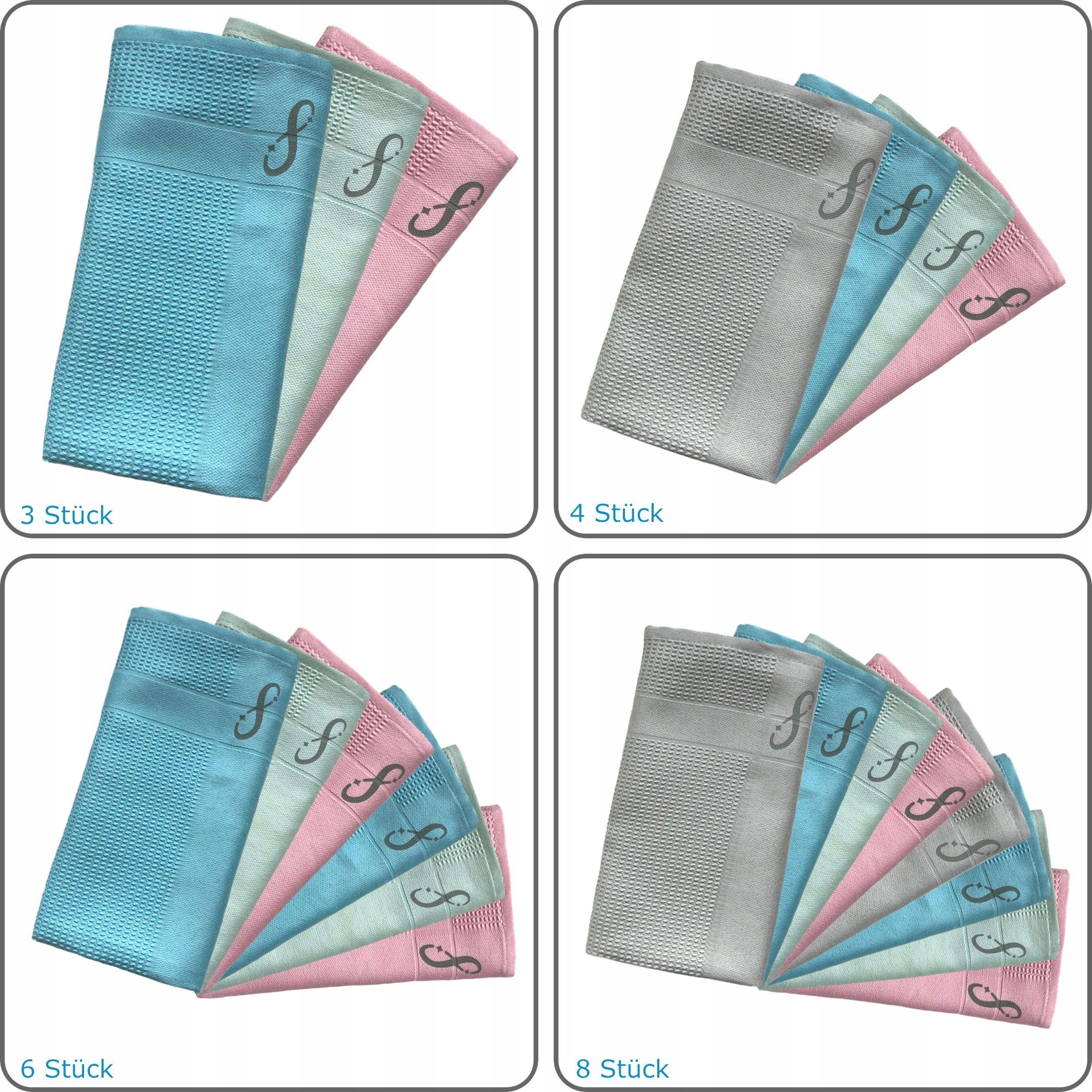 Levně 4SHINE Mikrovláknové utěrky na skla Zrcadla bez šmouh pro domácnost a auta