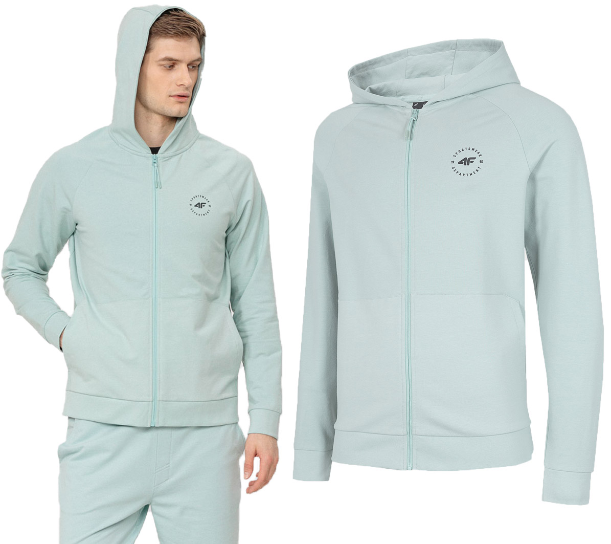 Tepláková rozepínací mikina 4F BLM019 máta M