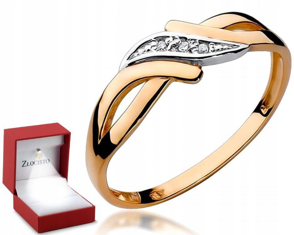 Prstýnek s brilianty z růžového zlata 585