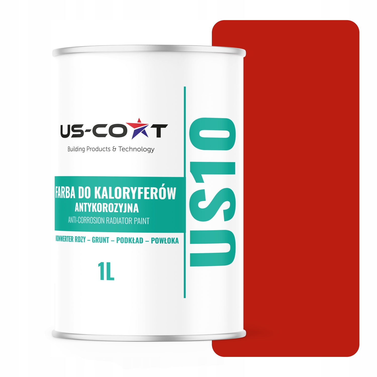 Barva pro radiátory Antikorozní Odolná 1L Lesk Červená 3v1