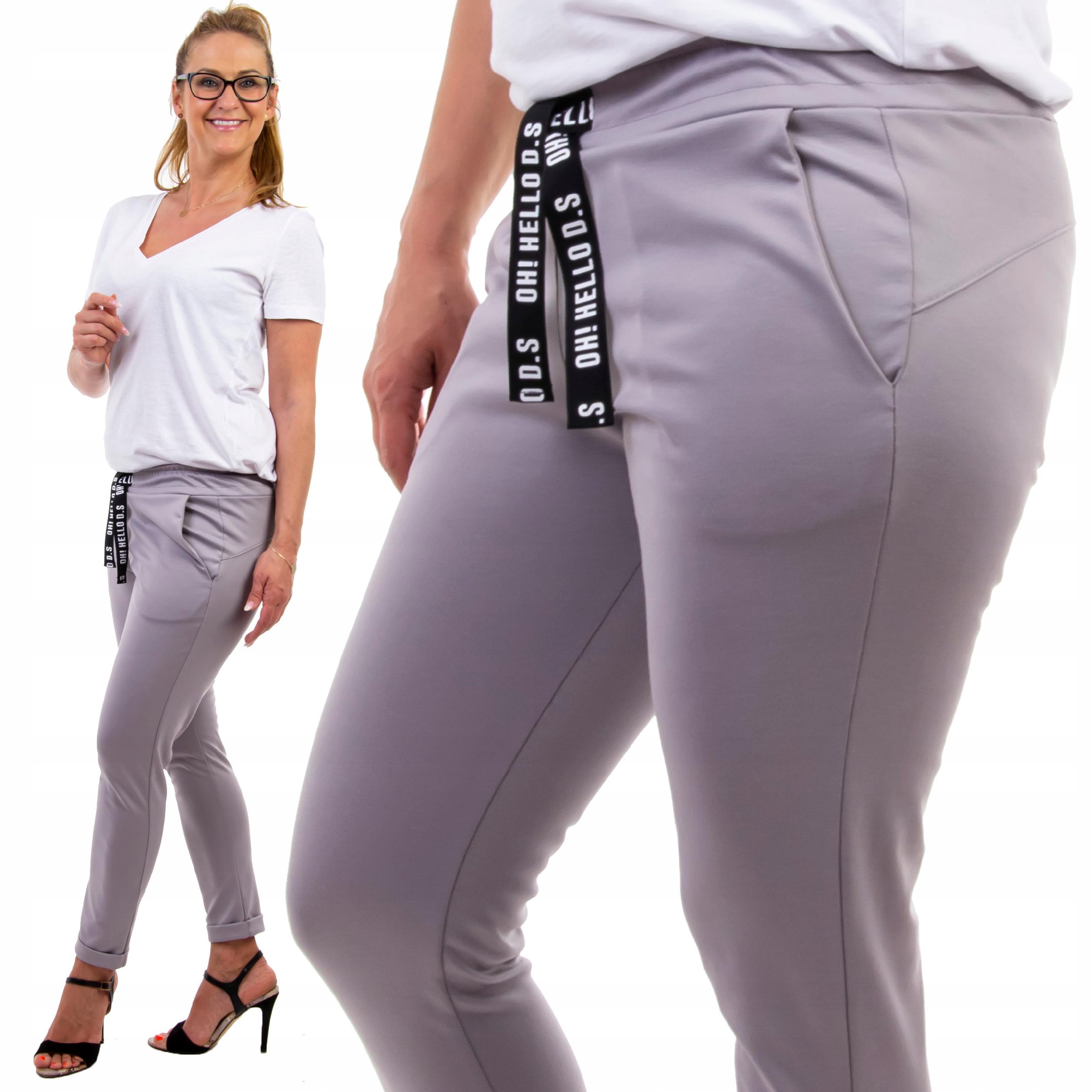

S261 Spodnie z Mankietem Dres Szare r. L (40)