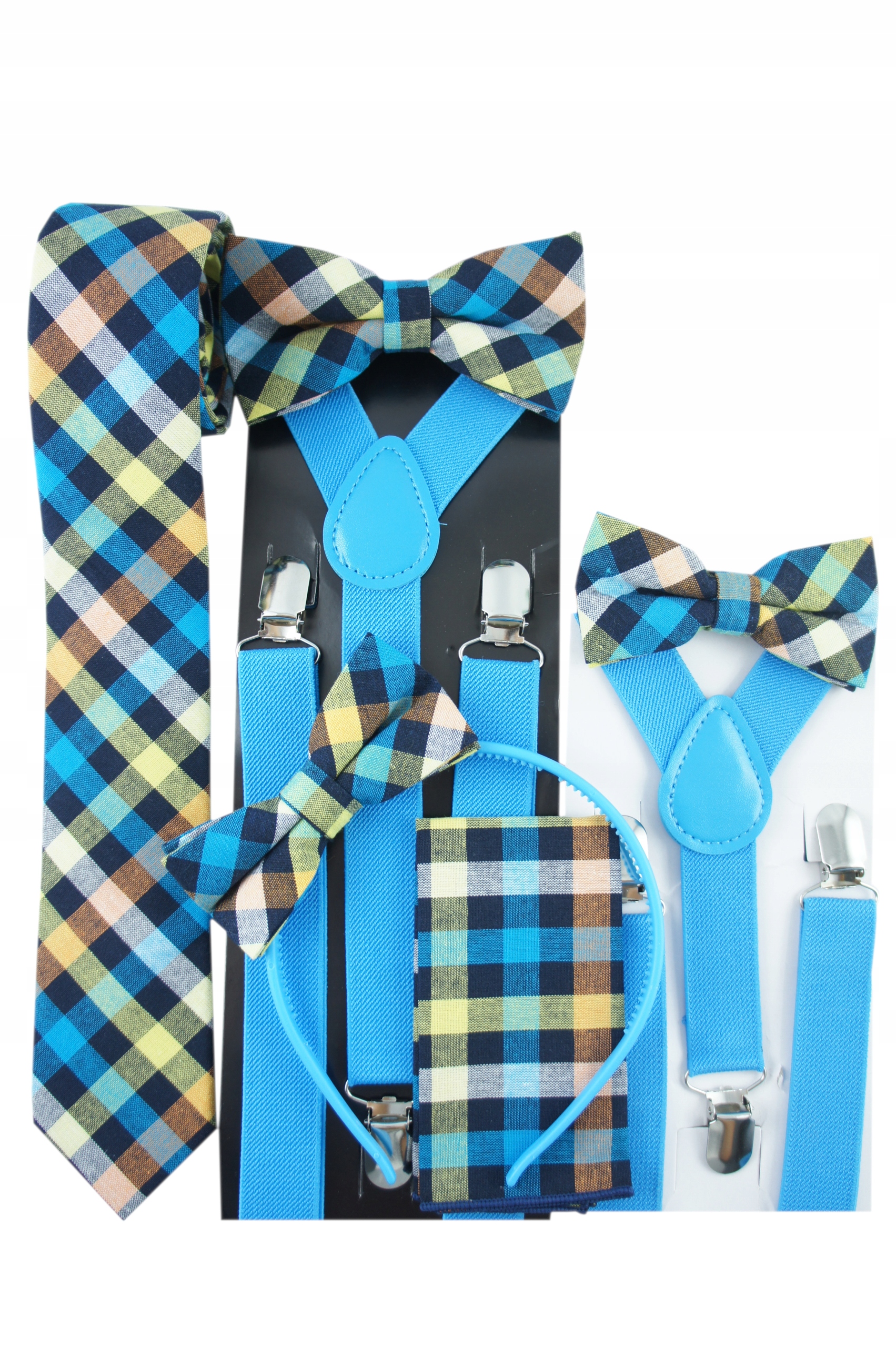 SZELKI DZIECIECE uniwersalne regulacja 70-140 cm wzrostu TURKUSOWE Płeć chłopcy dziewczynki