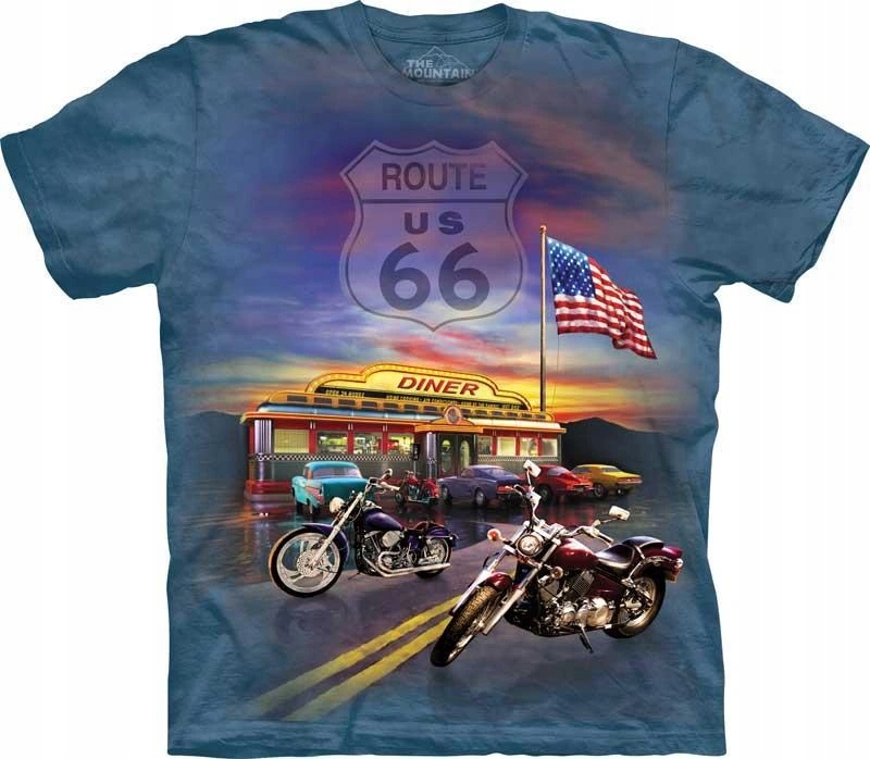 Pánské batikované triko The Mountain Route 66 modré L