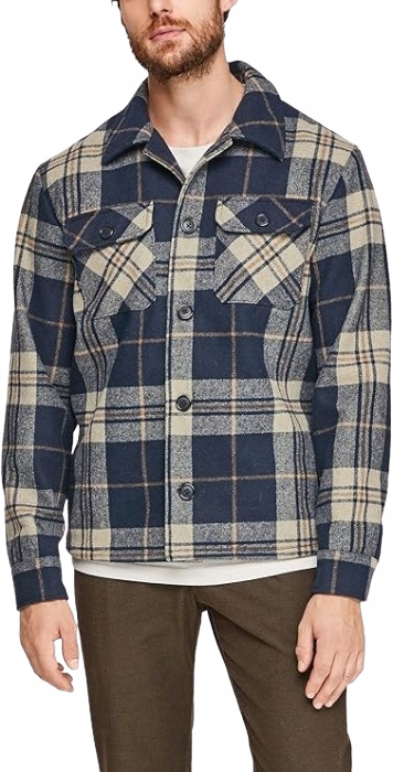 S Oliver Pánská Kostkovaná Bunda S Klopami A Knoflíky L Jqd