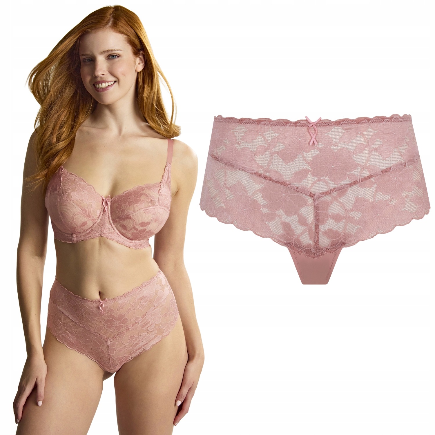 Panache Amour Deep Brief Rose Pink kalhotky s vysokým pasem S