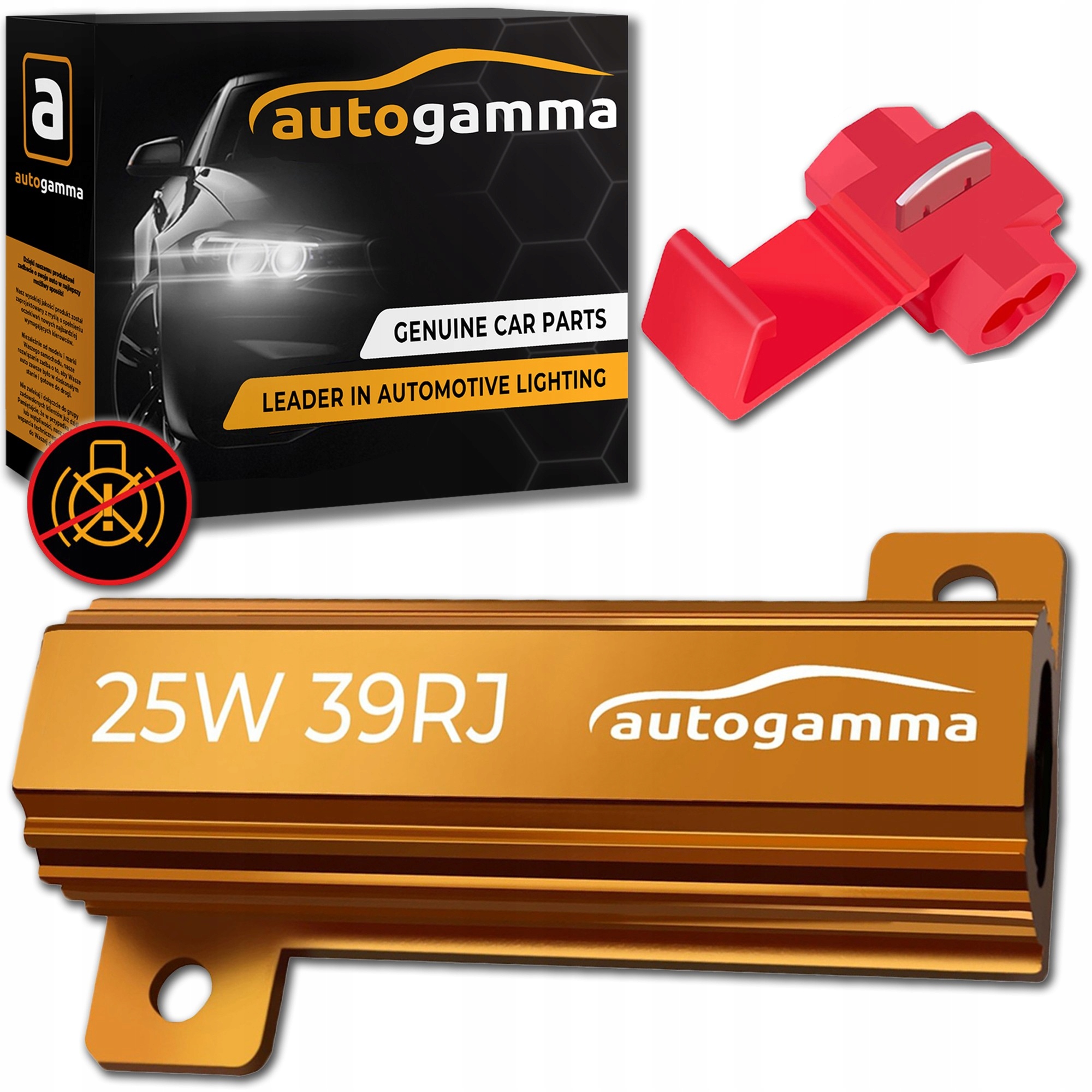 Rezystor 25W 39 Ohm filtr Canbus Led dekoder opornik błąd spalonej żarówki