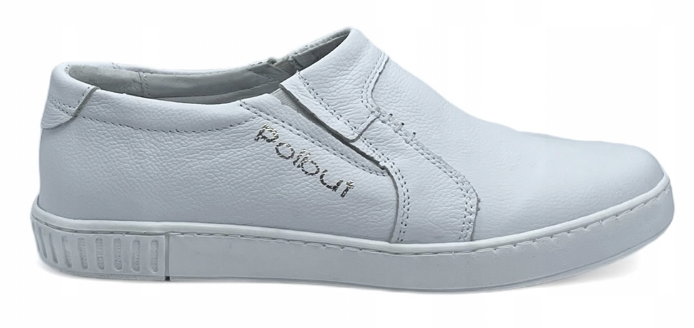 Bílé pánské nazouvací kožené boty, velikost 43