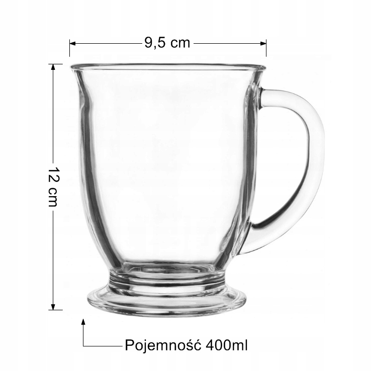 Szklanki do kawy KUBAS 400ml Kubki szklane Kod producenta 60-0152-18