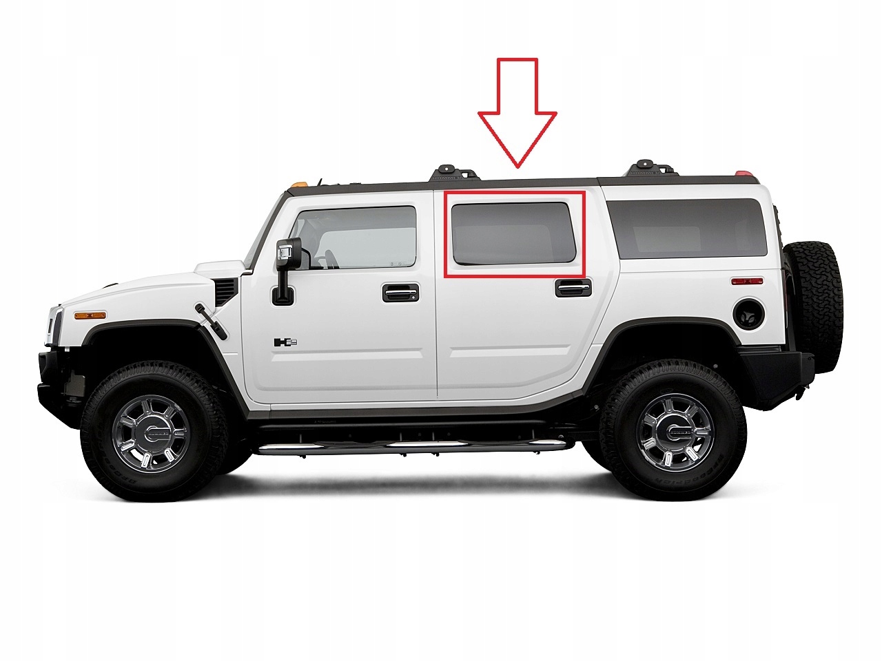 Hummer h2 03-09r стекло боковая двери левый зад