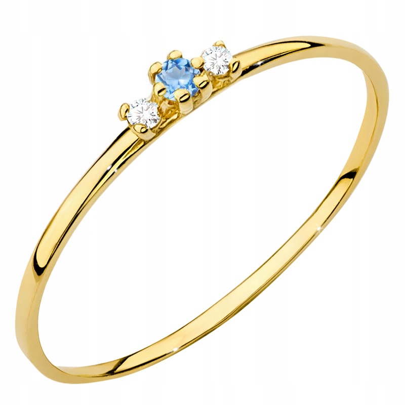 Złoty Pierścionek Obrączka 333 z Cyrkoniami r.20