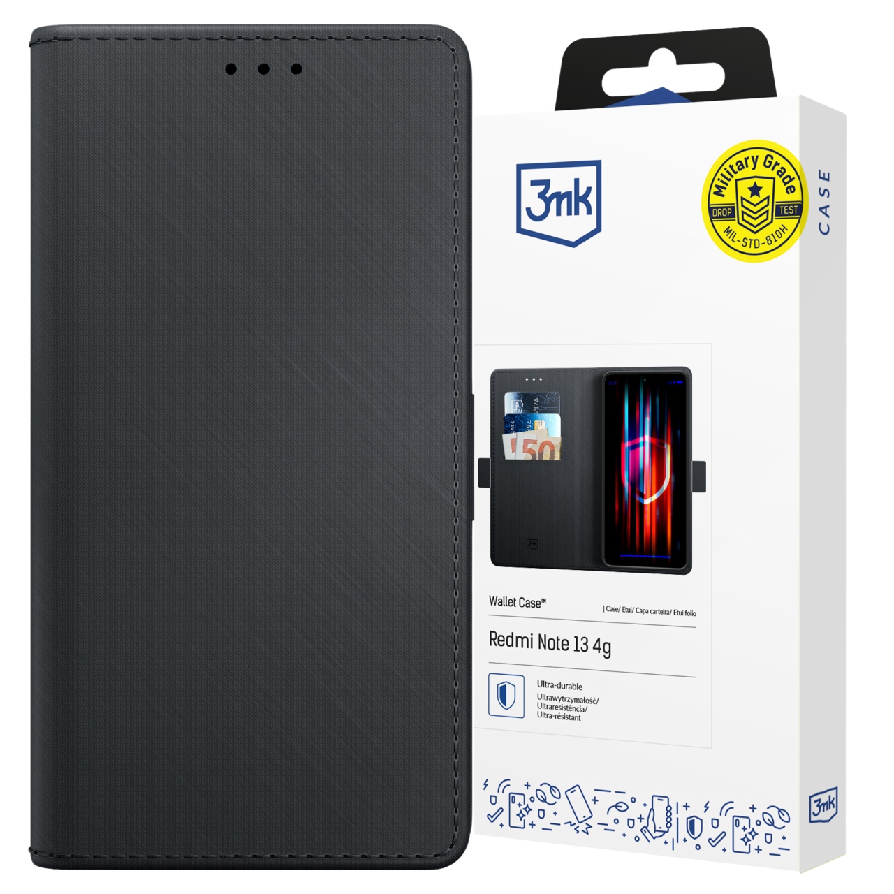 3MK Etui Wallet Case Do Xiaomi Redmi Note 13 4G Ochrona Przed Zarysieniami