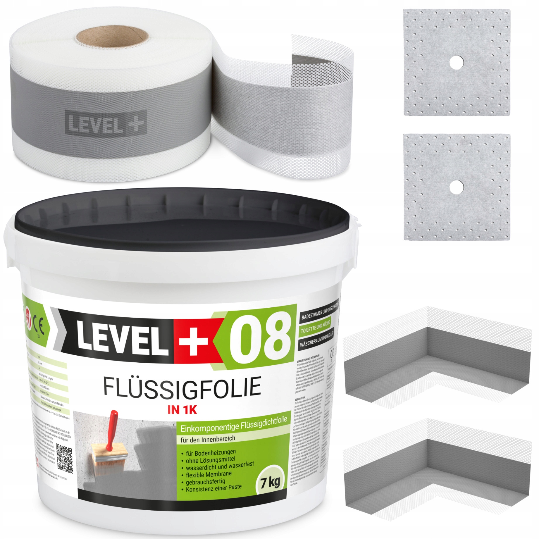 Hydroizolacja Zestaw Folia w płynie 7kg Taśma 5m