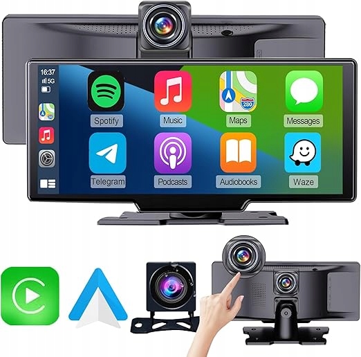 Monitor 9" Radiowy Android Auto Apple Carplay 2 Kamery