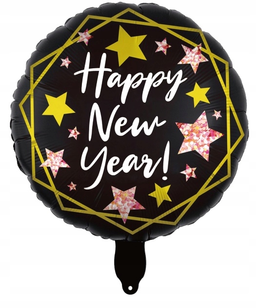 

Balon Foliowy Okrągły Sylwester Happy New Year