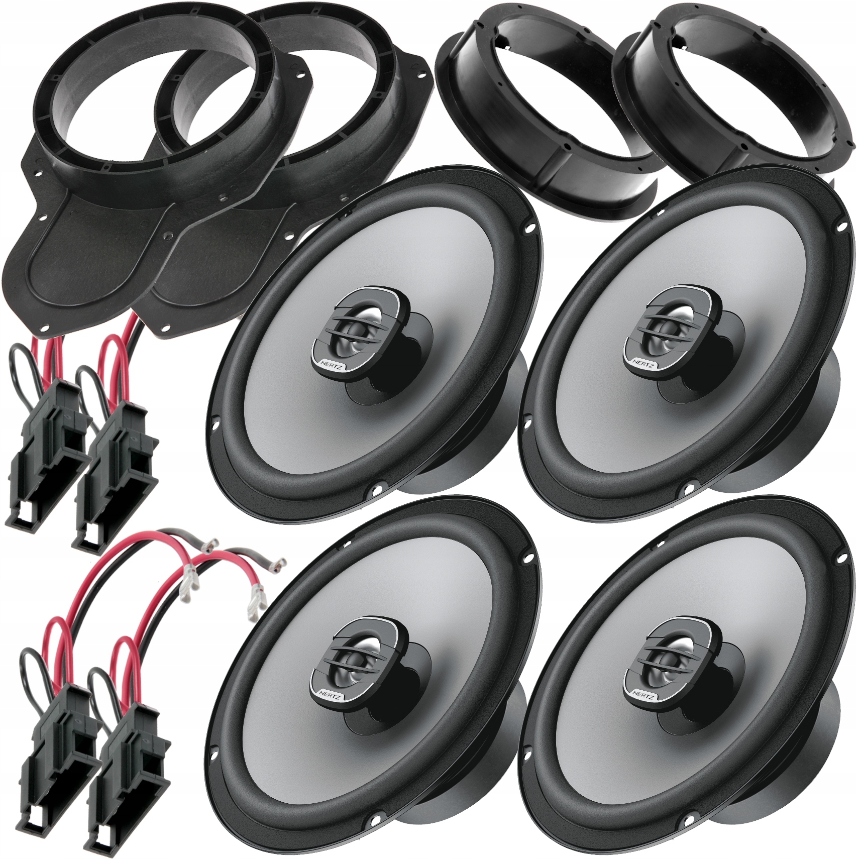 HERTZ 4 GŁOŚNIKI SAMOCHODOWE 165MM DO VW PASSAT CC B6 B7 ZESTAW PRZÓD + TYŁ