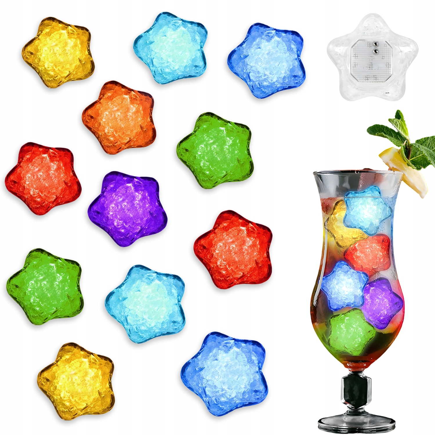 ŚWIECĄCE ZABAWKI DO KĄPIELI 12 GWIAZDEK LED ZMIENIA KOLORY DLA DZIECI