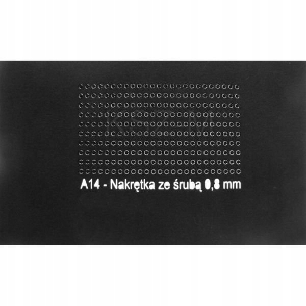 Nakrętka Nakrętki 0,8 mm z widoczną końcówką śruby