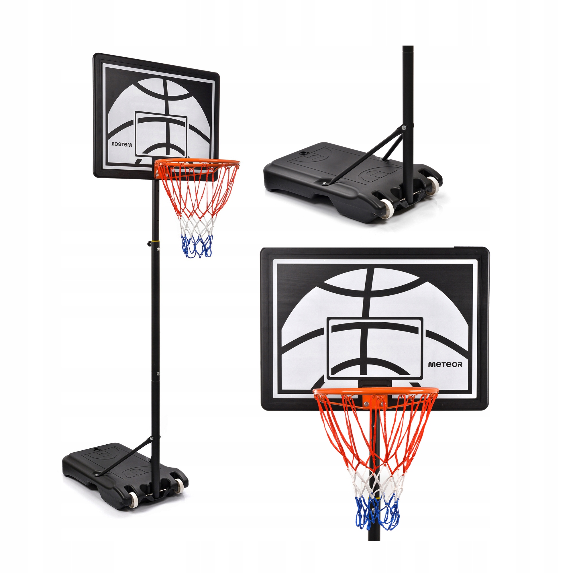 Kosz do koszykówki tablica zestaw regulowany ogrodowy Meteor 155-200 cm