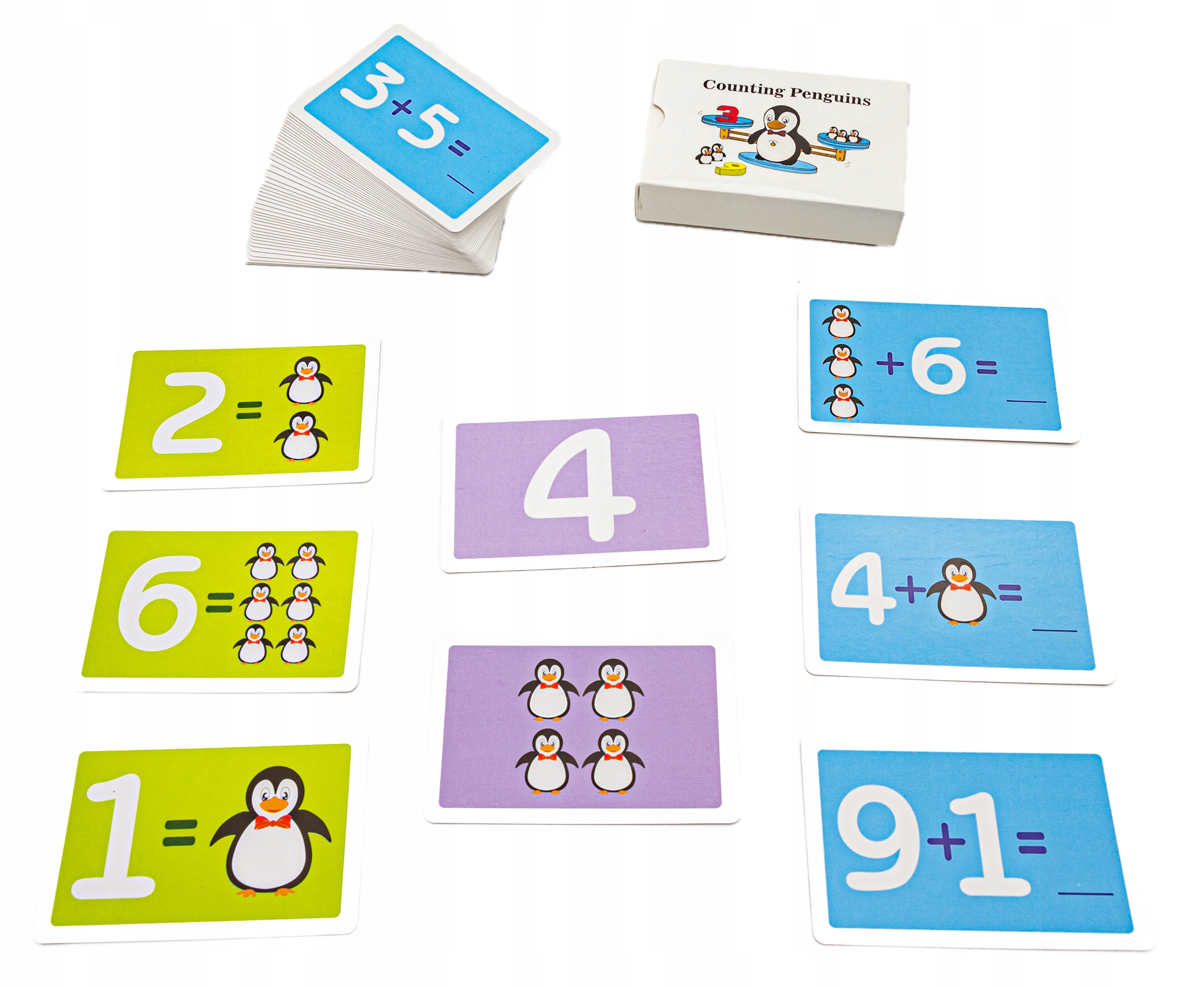 Gra MATEMATYCZNA NAUKA LICZENIA dla Dzieci Waga Szalkowa Pingwin Karty Bohater / Bajka brak