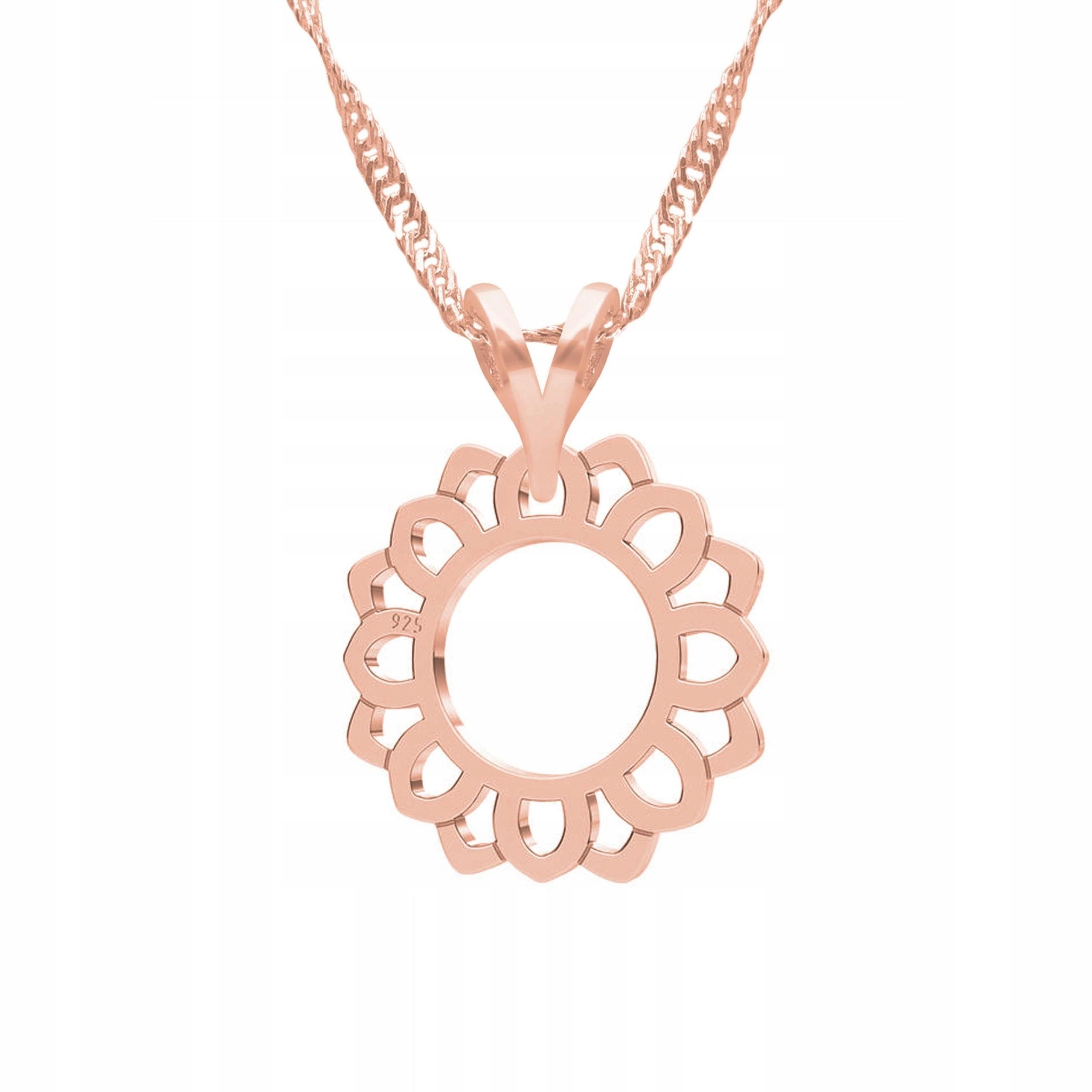 Pozlacený náhrdelník s květinovou růžicí s ažurovým motivem Květina Stříbro 925