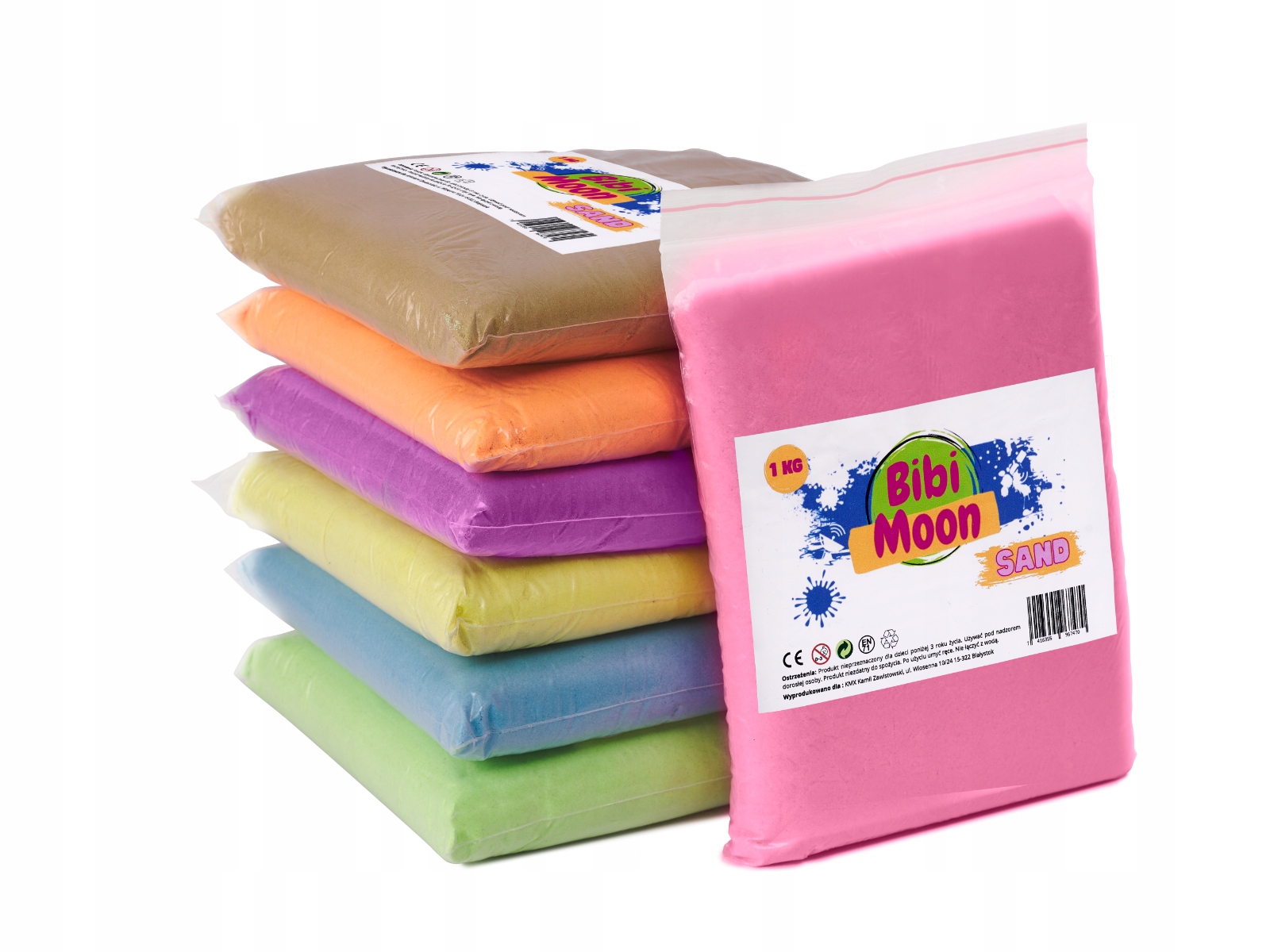 BibiMoon Piasek Kinetyczny 6kg ZESTAW PIASKOWNICA FOREMKI Płeć chłopcy dziewczynki