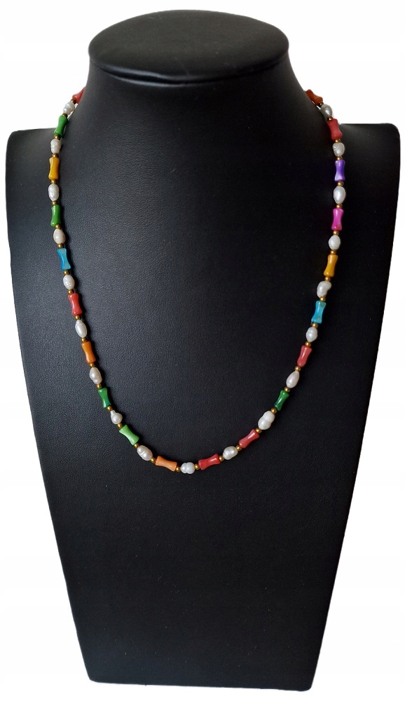 Barevná Perlová Hmota Korál A Perly Přírodní Náhrdelník Ocel Ušlechtilý
