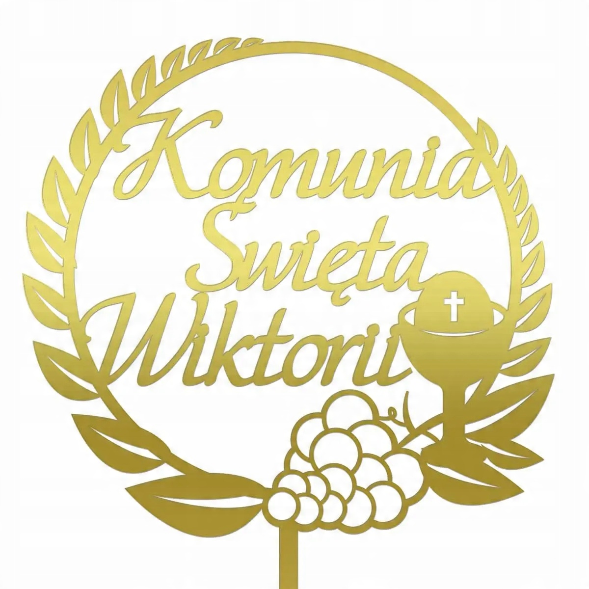 

Toppet Tort Napis Pierwsza Komunia Święta złoty