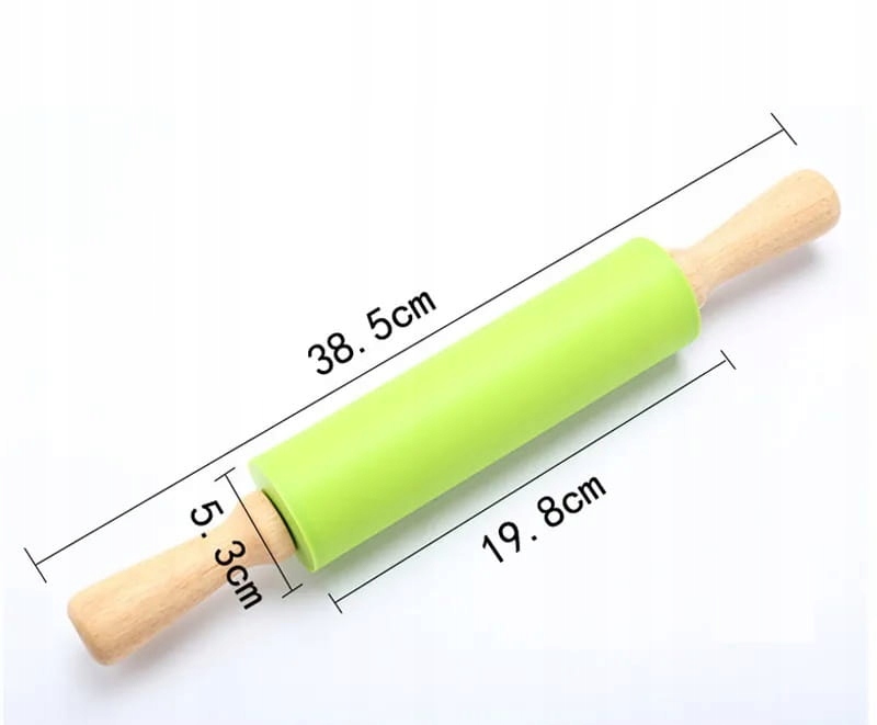 Wałek silikonowy do ciasta nieprzywierający NIEBIESKI 38cm Materiał silikon