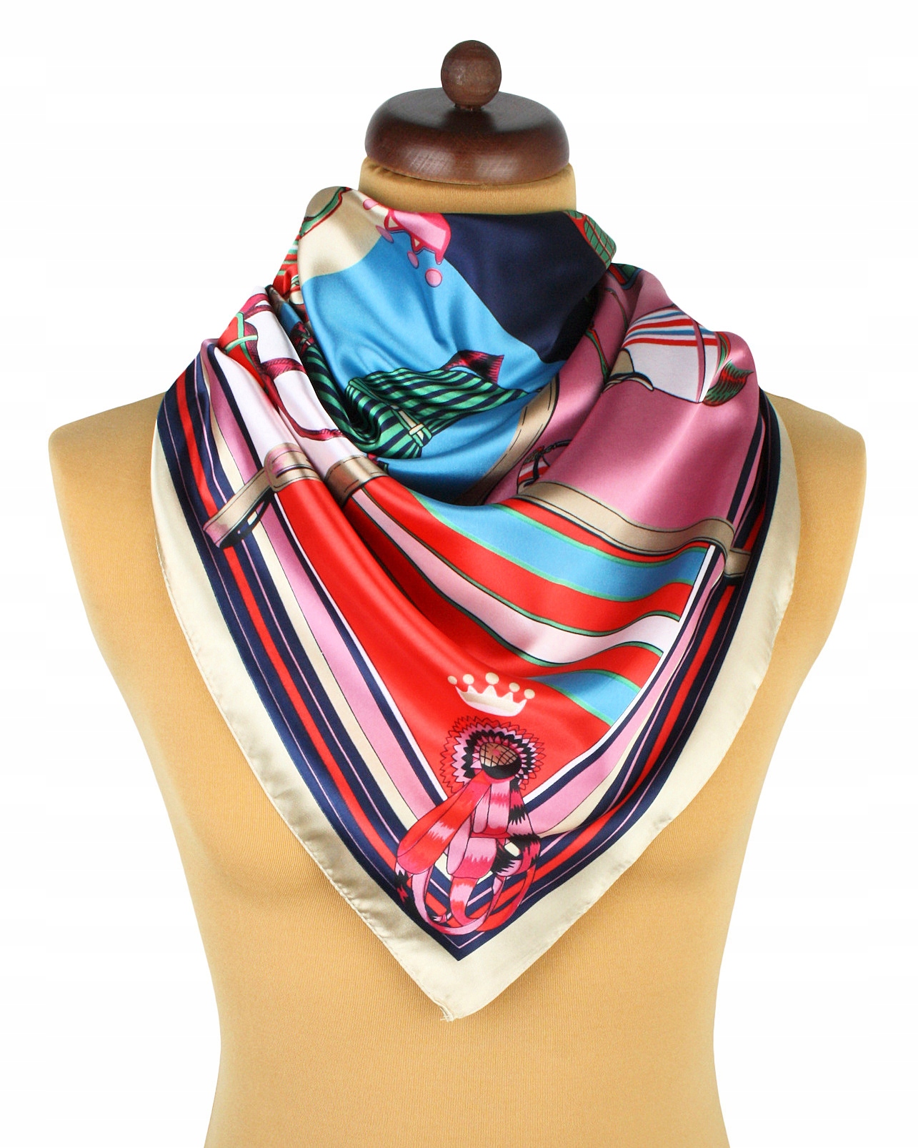 

Apaszka Chusta Damska Kolorowa Szachownica - Konie