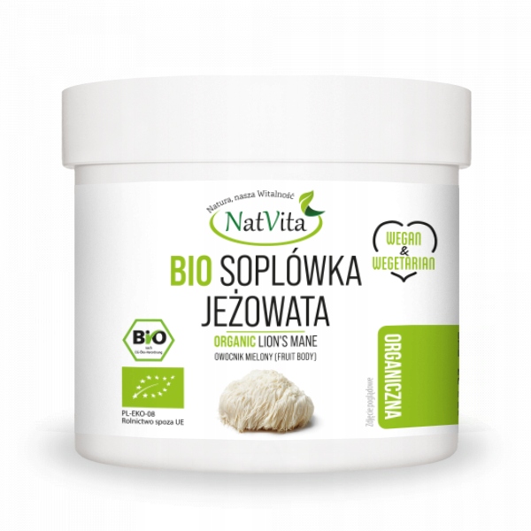 

Soplówka Jeżowata Bio grzyb mielony 100g NatVita