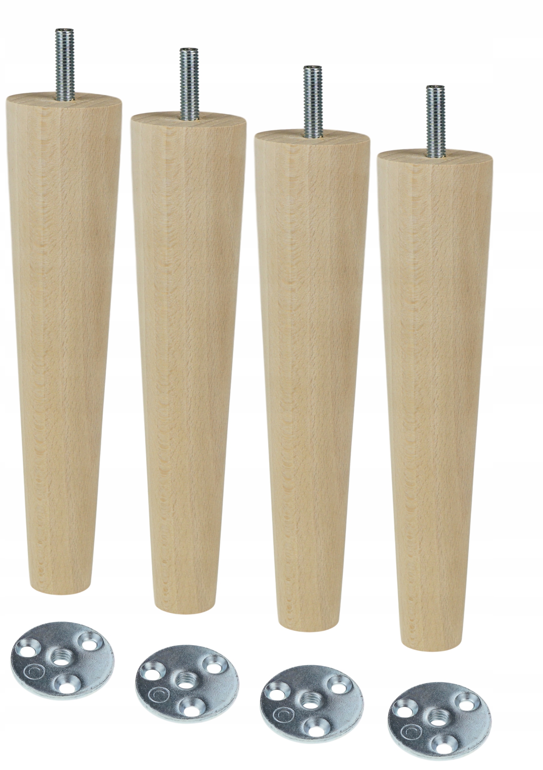 Nogi Nóżki 20 cm drewniane surowe + blachy zestaw