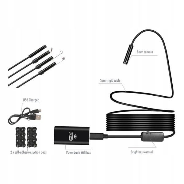 Эндоскоп инспекционная камера WiFi USB HD 8 мм 3,5 м
