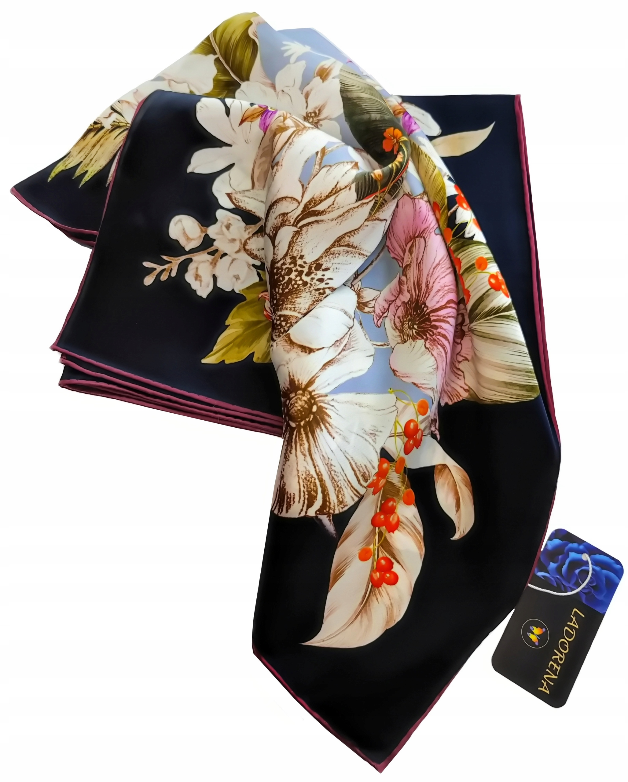 APASZKA JEDWABNA CHUSTA 100% NATURALNY JEDWAB MORWOWY JAKOŚĆ PREMIUM^ Model LD91802