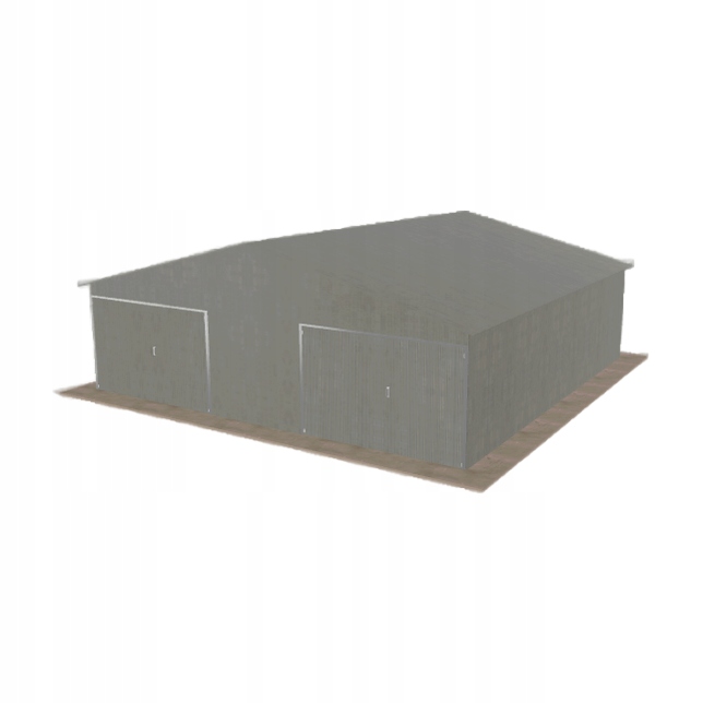 Plechová garáž 8x8 m dvoupolohová, dvoupolohová, Pozink