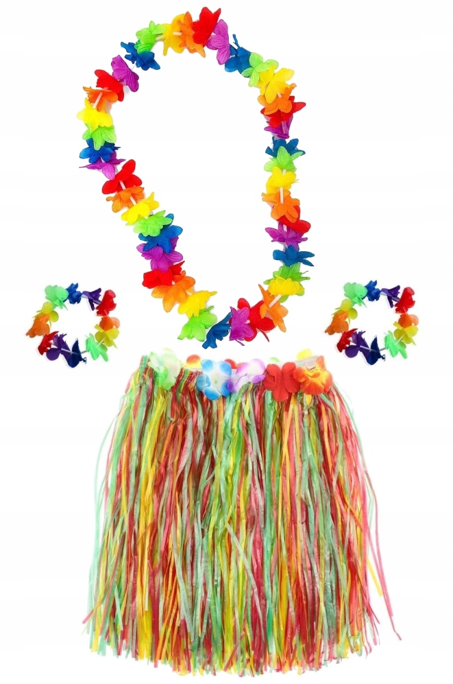 

Strój hawajski spódnica bransoletki naszyjnik