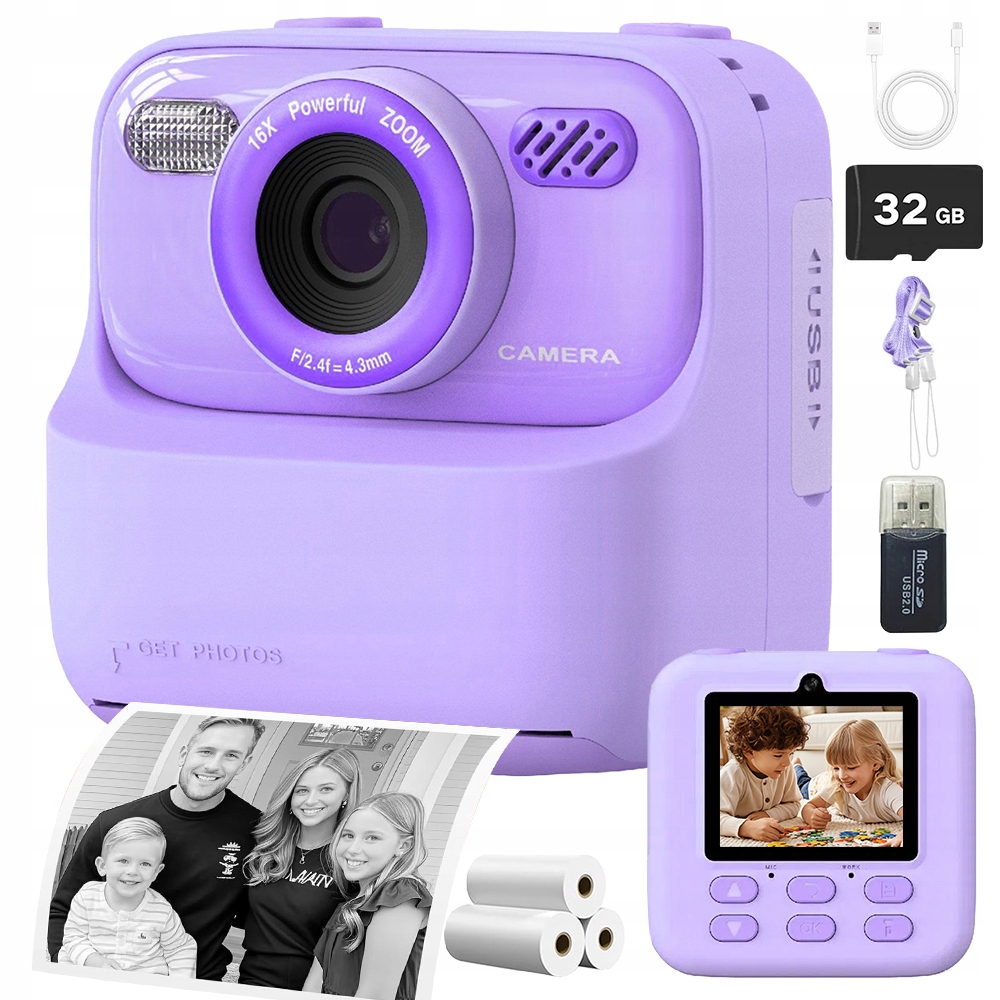 Mini Tiskárna Instantního Termokamerového Fotoaparátu Pro Děti 32 Gb