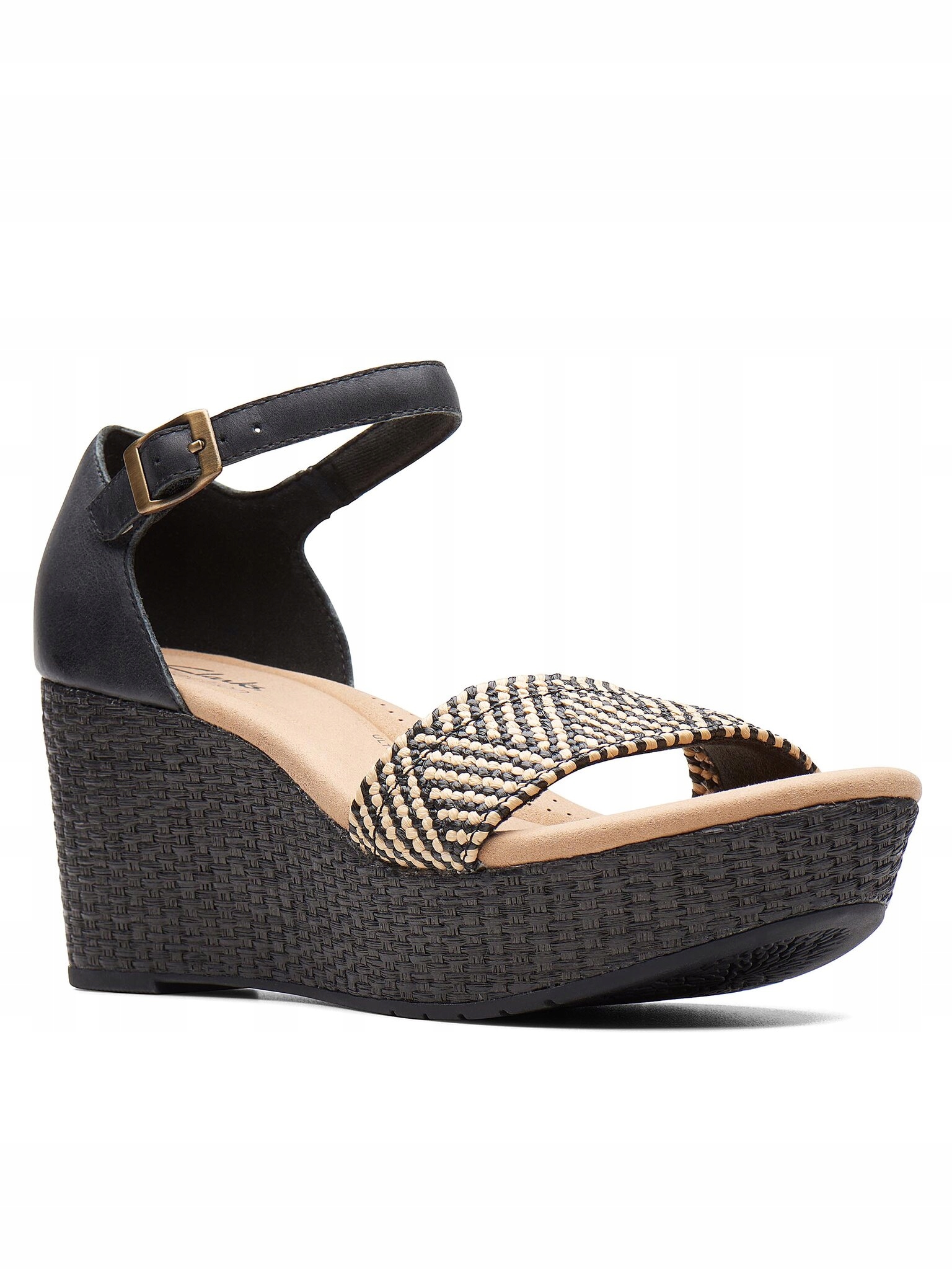 Clarks Sandały Rose Ease 26171324 Black Leather