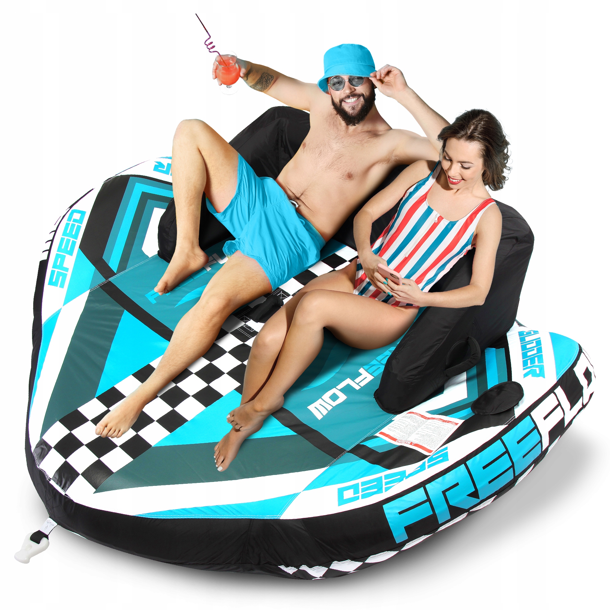 Nafukovací Pontonová Pohovka Plovák Pro Tažení Na Vodě Za Motorovým Člunem 2 Osoby