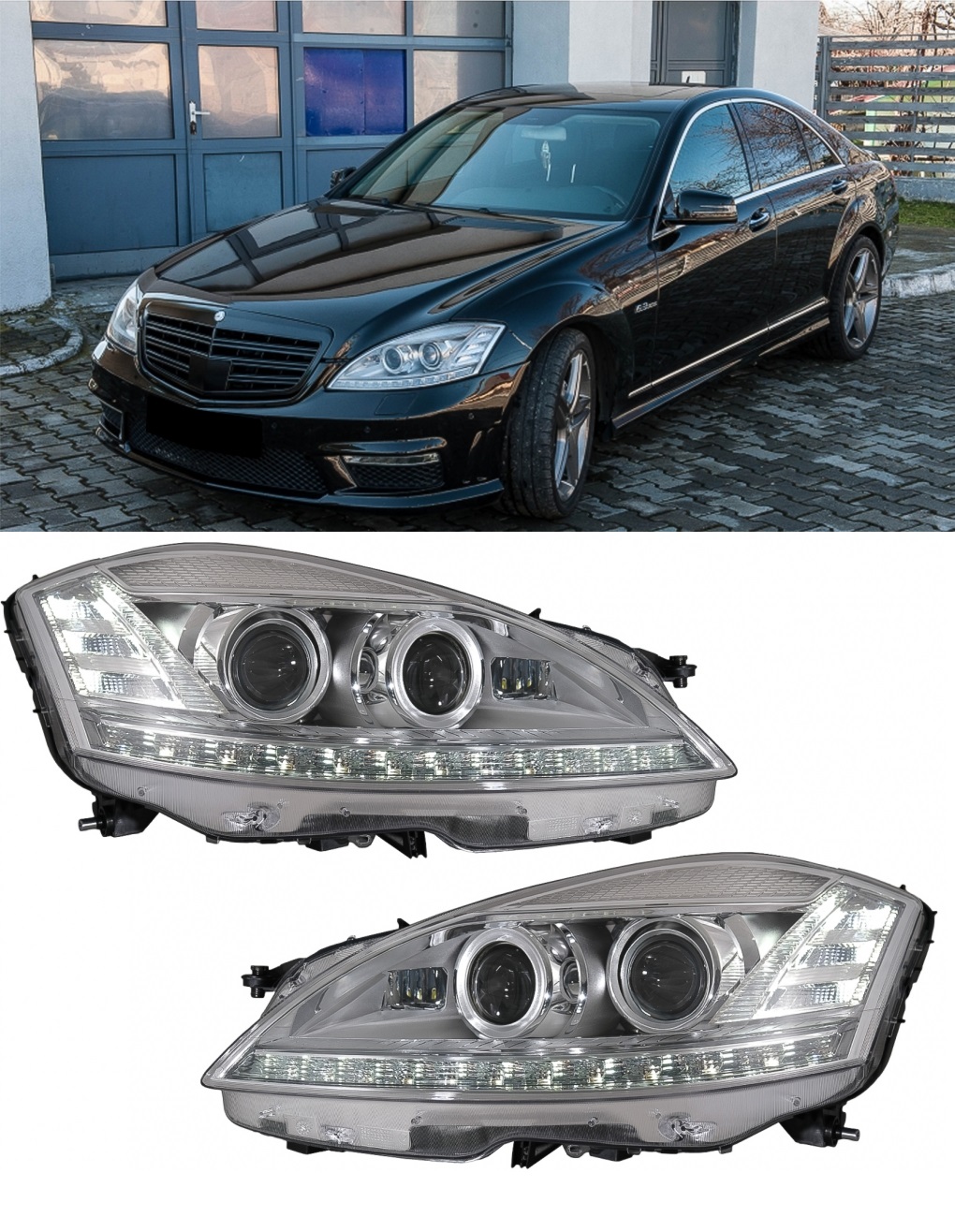 LAMPY PRZEDNIE MERCEDES S W221 05-09 FACELIFT LOOK