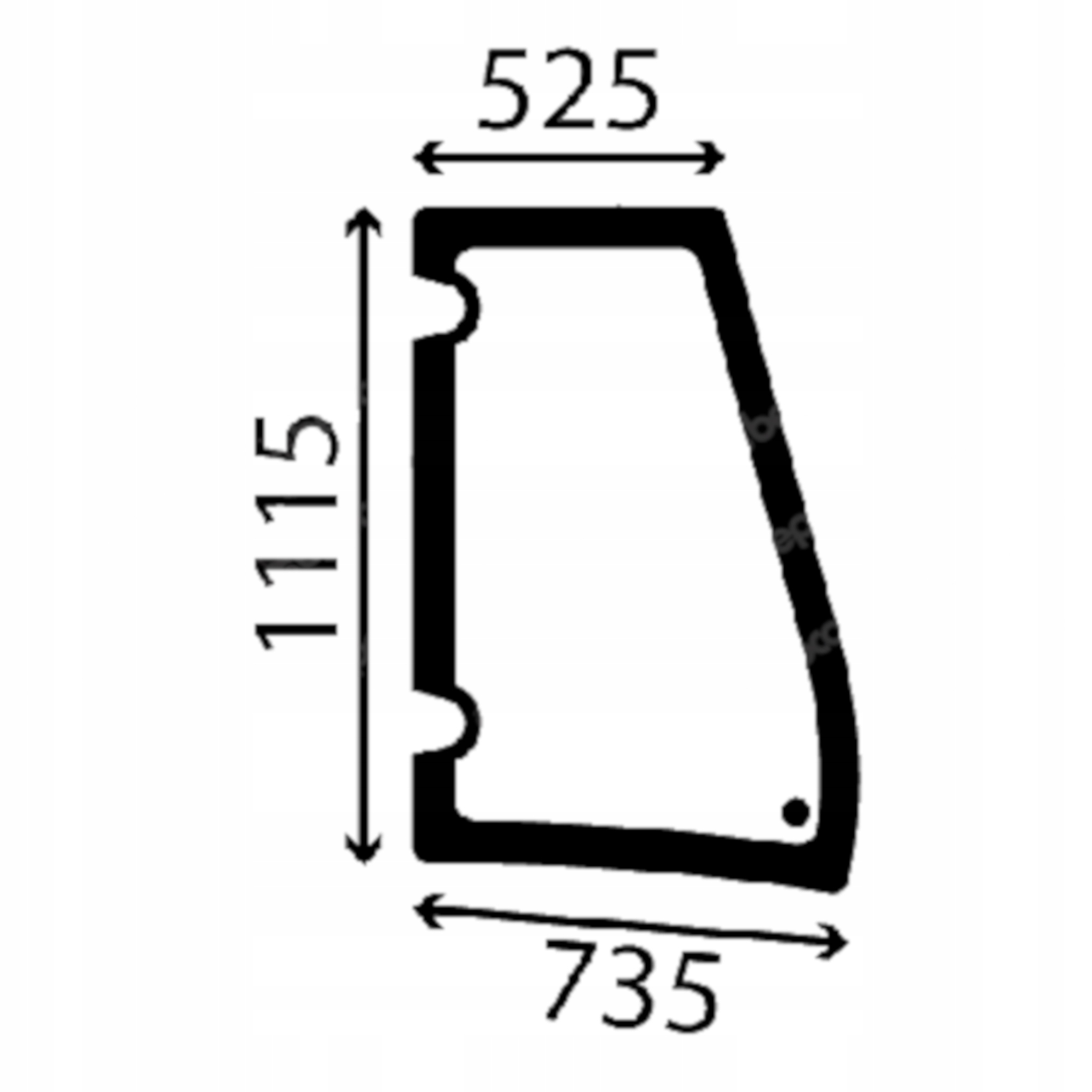 sklo Jcb boční přední pravé 332/A0858