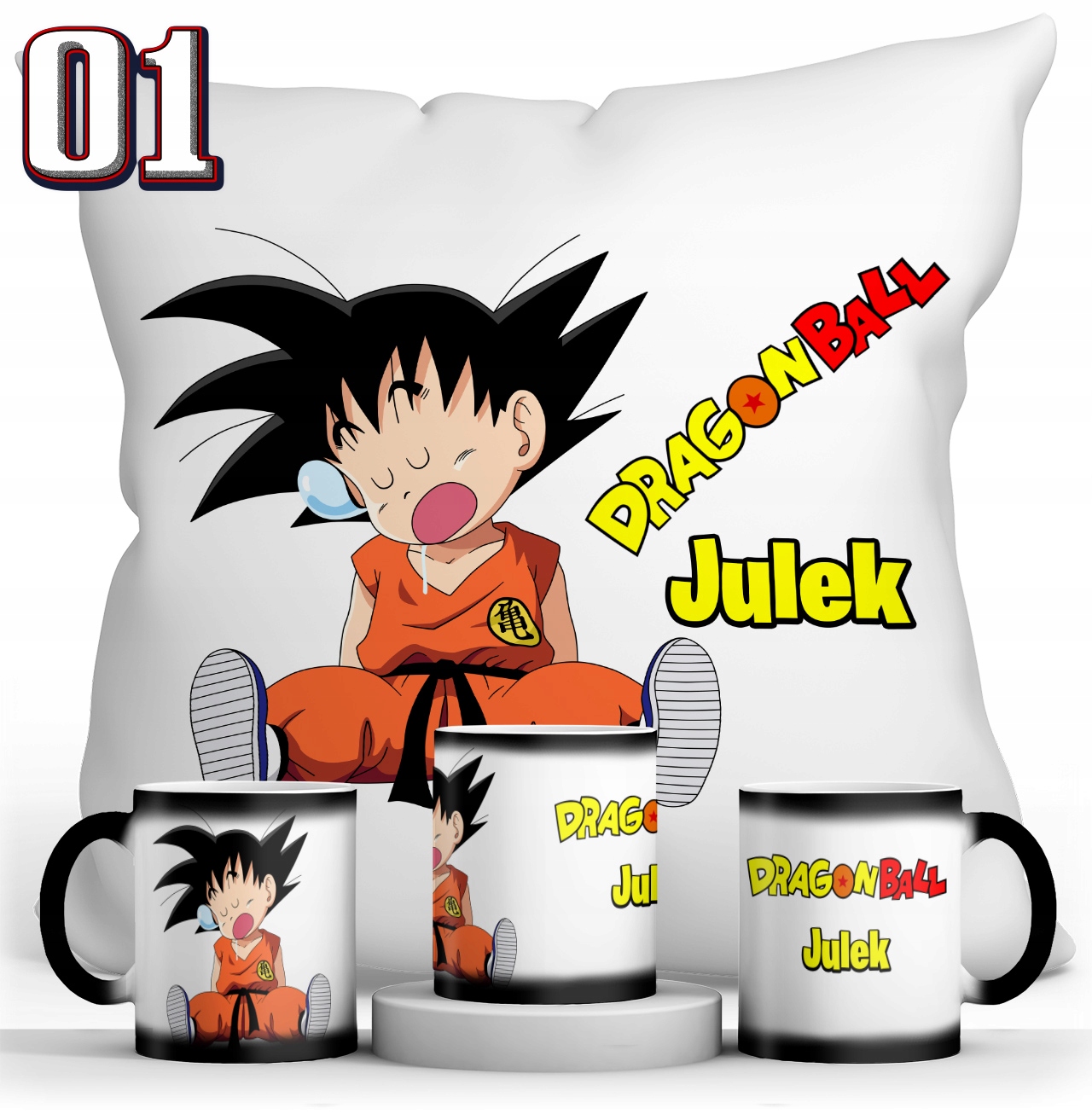ZESTAW DRAGON BALL MAGICZNY KUBEK + PODUSZKA Pojemność 330 ml