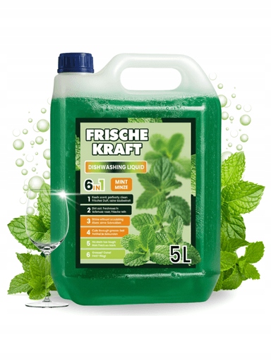 Levně 3X Frische Kraft 6v1 Tekutý prostředek na mytí nádobí Mátový 5 l