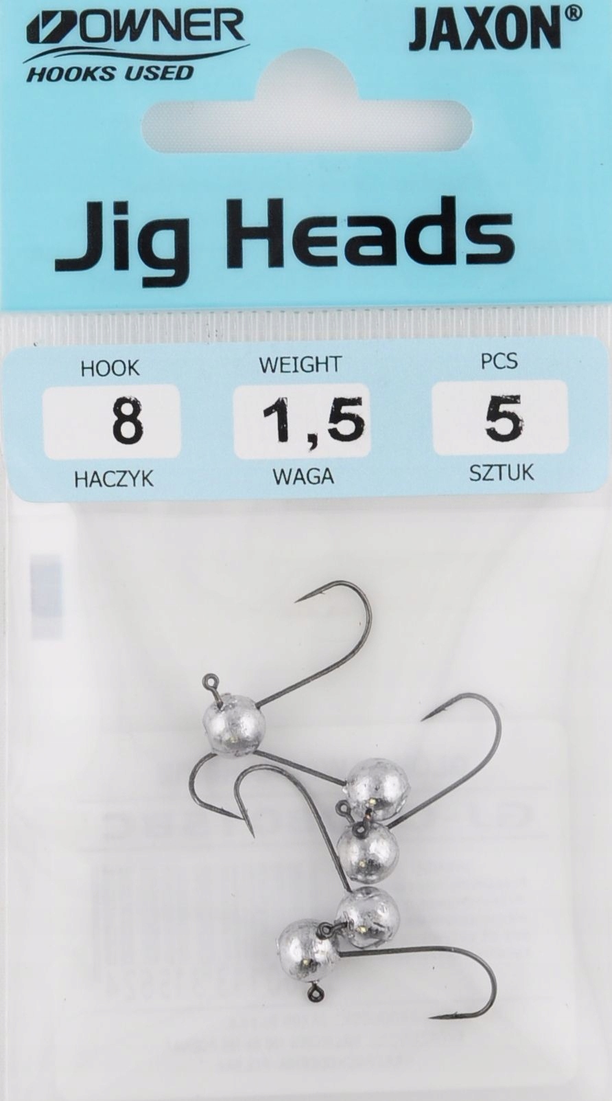 Hak 8 1,5g Główka Główki Jigowa Jig Owner Micro Precision 5szt na paprochy