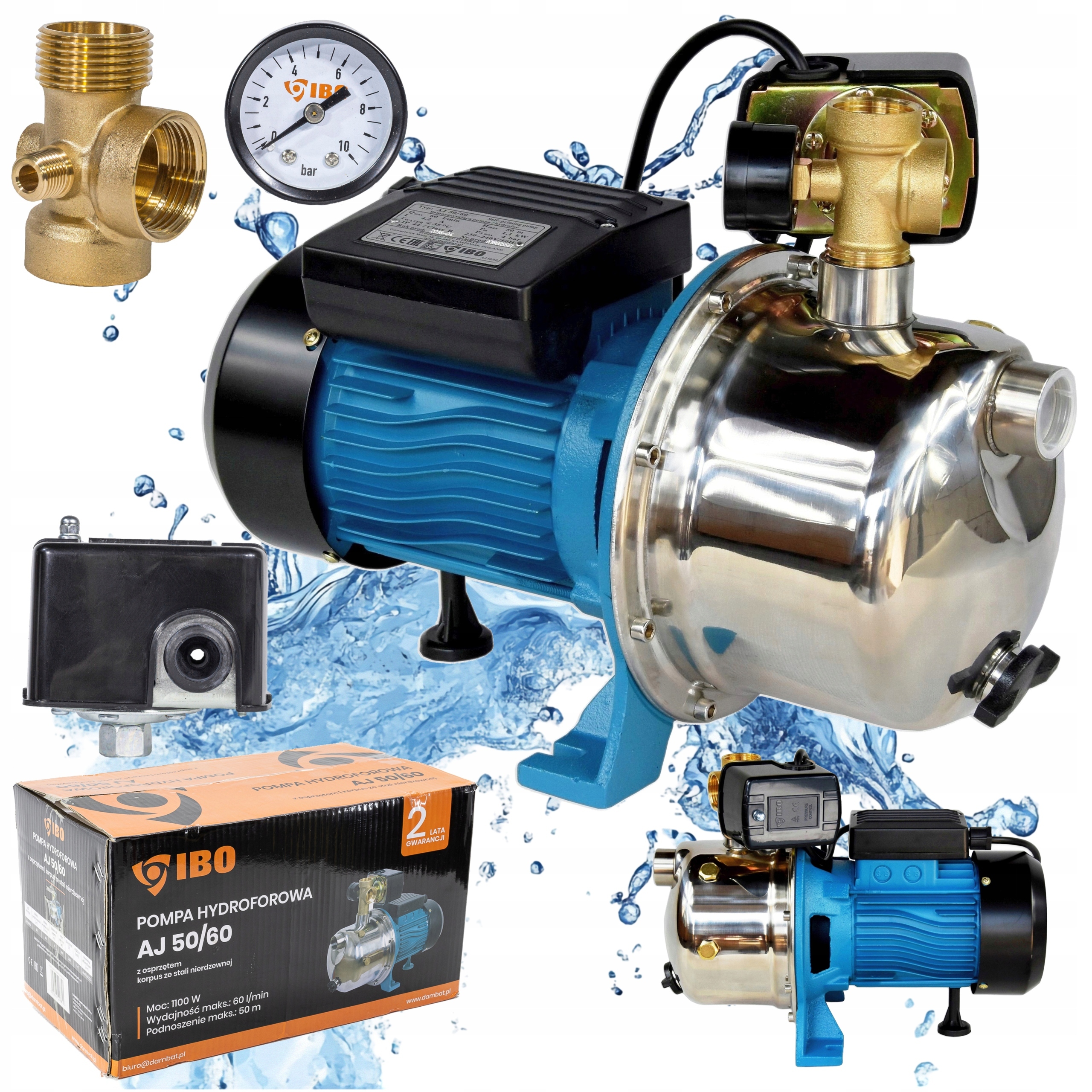 Povrchová Hydroforová Pumpa 50/60 S Výkonným Sacím Príslušenstvom 230V Ibo