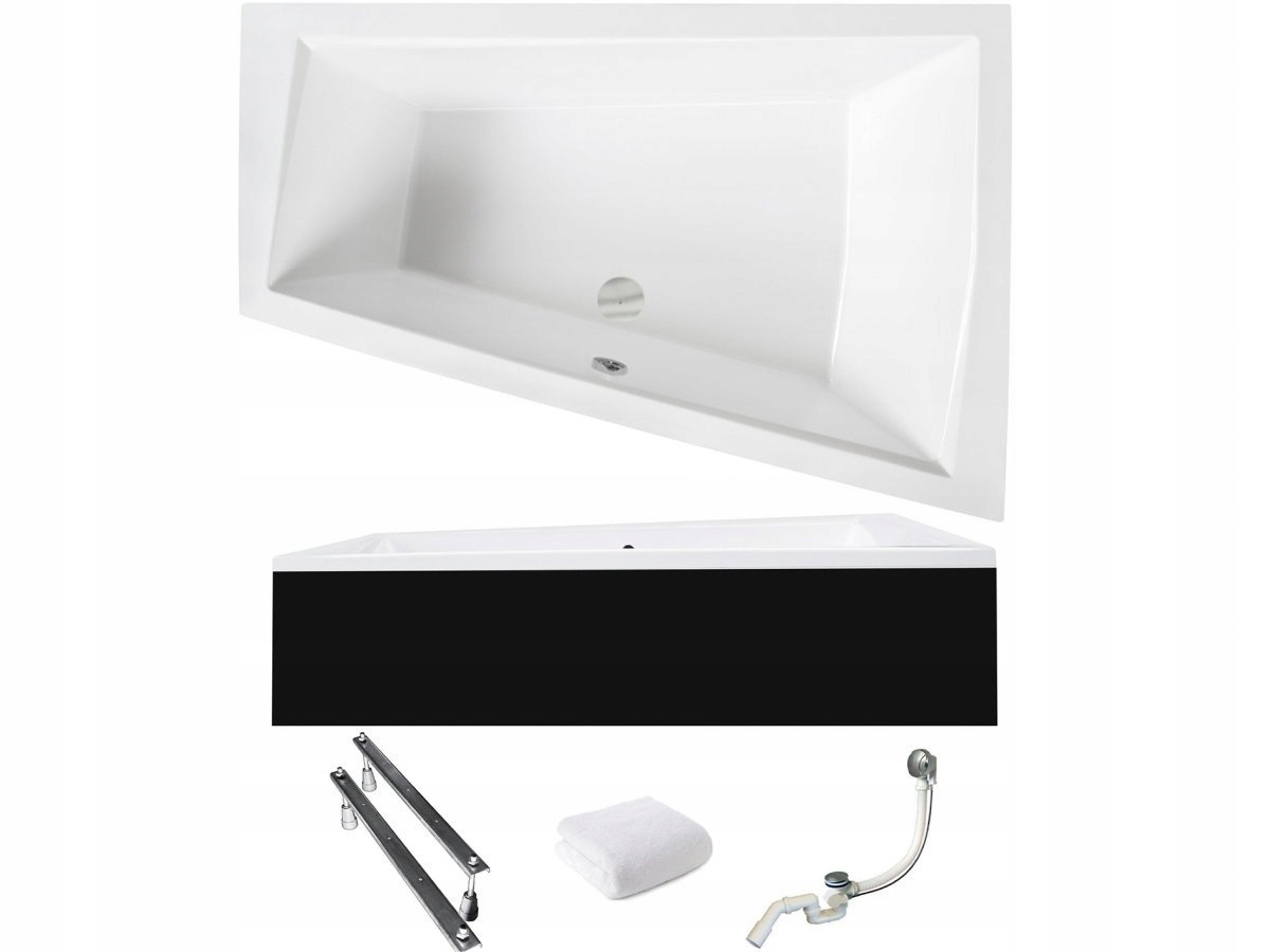 Besco Vana 180x125 Intima Duo pravá s černým krytem sifon