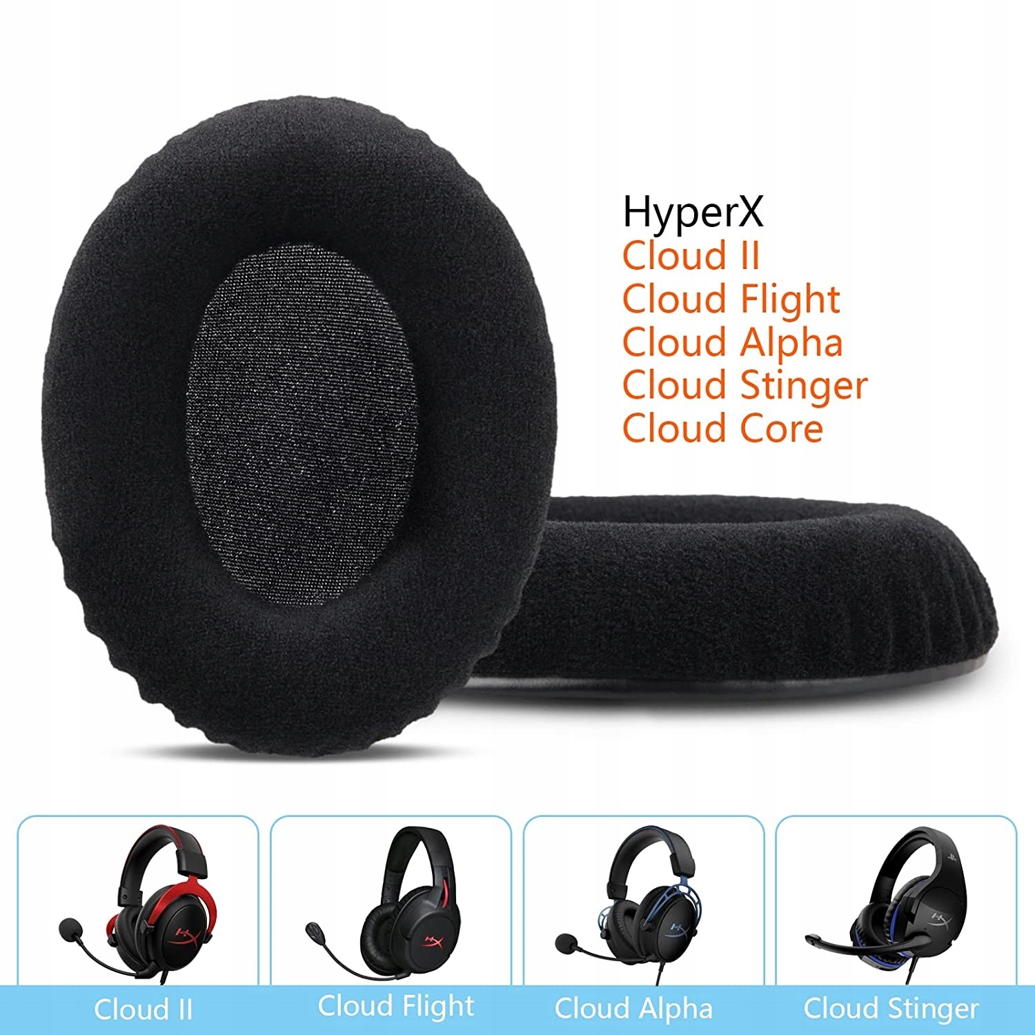 Nauszniki gąbki do hiperx CLOUD alfa VELUR Kod producenta F8959