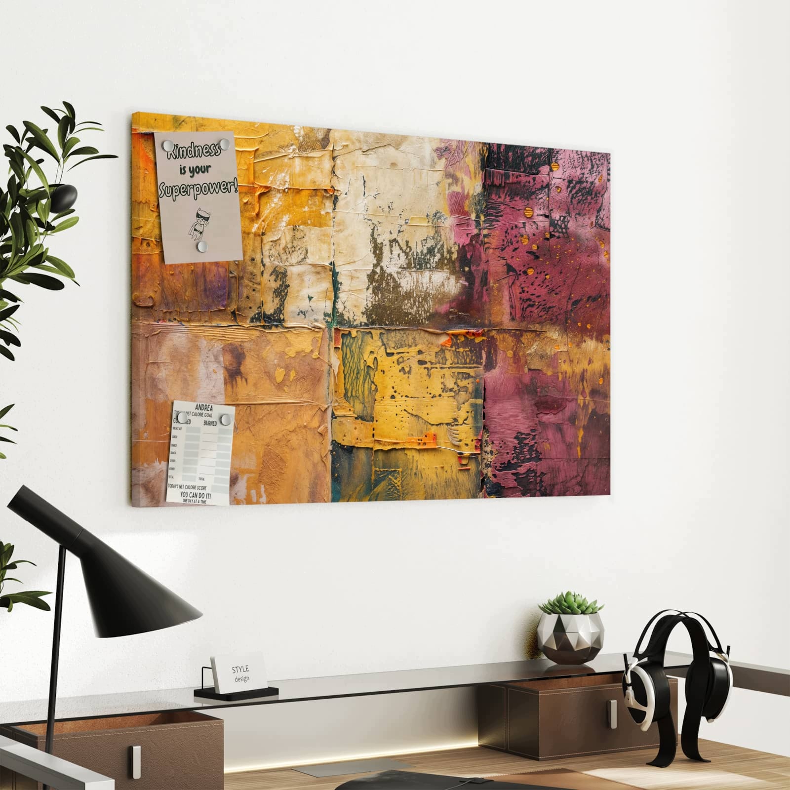 Magnetická tabule Umění Kolaž Textura 60 × 40 cm